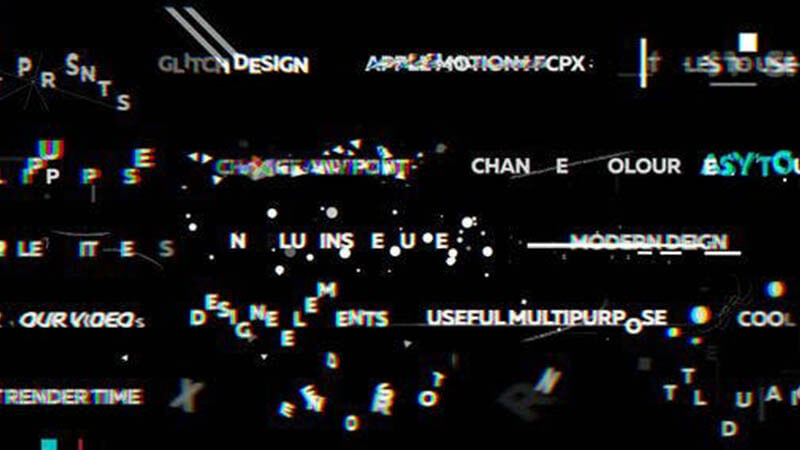 FCPX插件：信号干扰故障损坏风格字幕标题动画预设19个