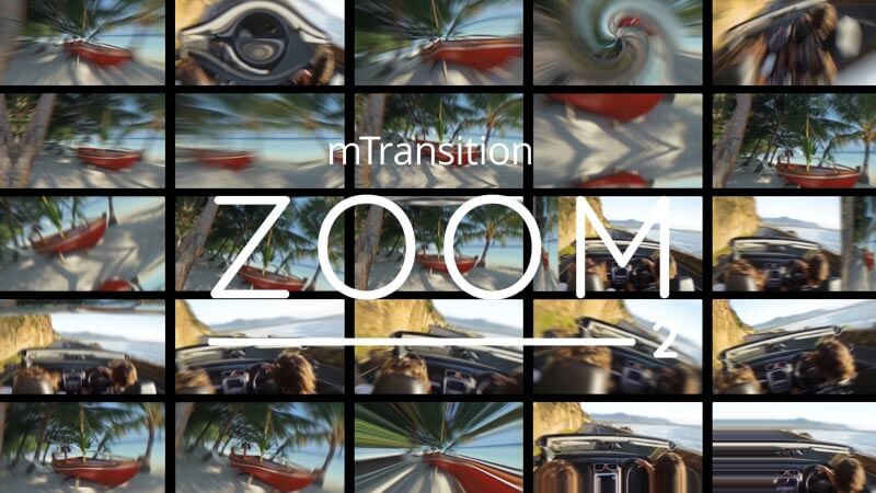 FCPX插件mTransition Zoom v2扭曲变形推拉缩放模糊转场第二季for Final Cut  Pro X