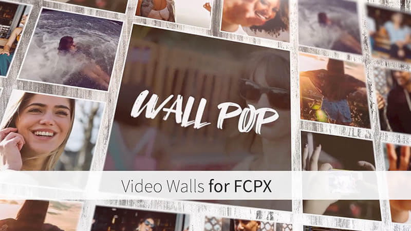 FCPX插件WALL多画面视频墙相册模板动画展示预设30个