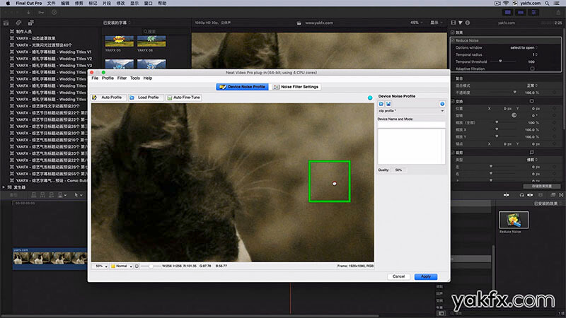 Final Cut Pro X中文教程FCPX视频画面降噪插件Neat Video使用教程