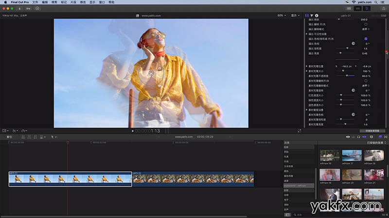 Final Cut Pro X中文插件FCPX插件mPrism棱镜折射梦幻重影炫光效果使用教程