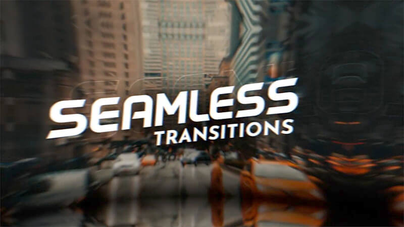 FCPX插件Seamless Transitions调节层方式摄像机移动缩放透视平移无缝转场预设80组