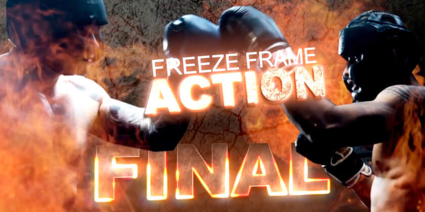 FCPX插件Action Freeze Frame动感火焰叠加画面冻结动画效果4组