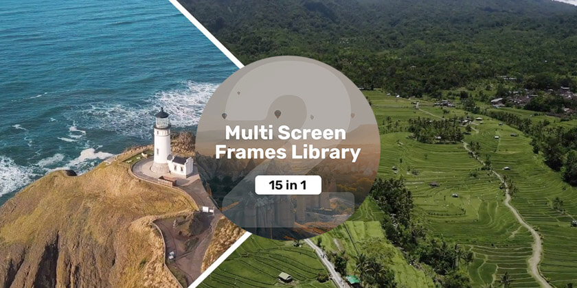 FCPX插件Screen Frames双画面分屏动画预设15个