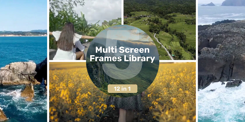 FCPX插件Screen Frames多画面分屏动画预设12个