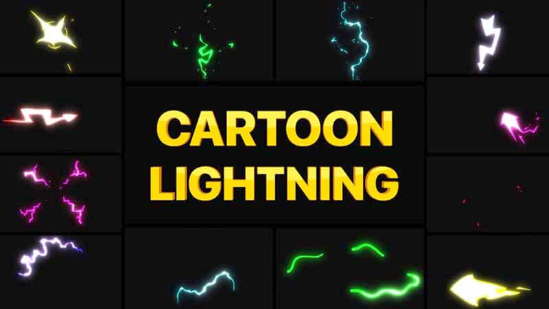 FCPX插件Cartoon Lightning Elements卡通闪电元素动画预设