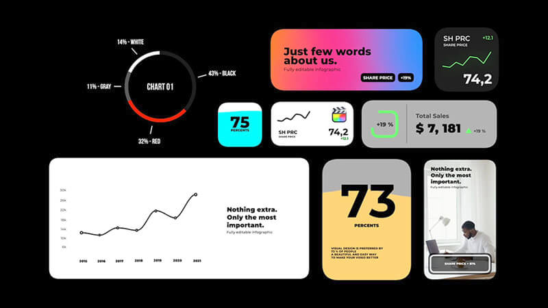 FCPX插件Minimal Infographics简洁信息图表动画预设