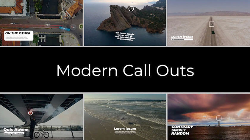 FCPX插件Modern Call Outs现代简洁重点标注字幕标题预设