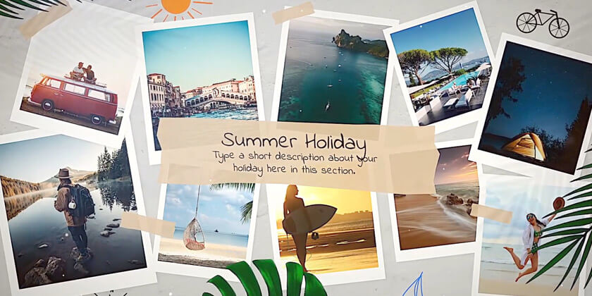 FCPX插件Summer Holiday假日风格图文动画预设模板