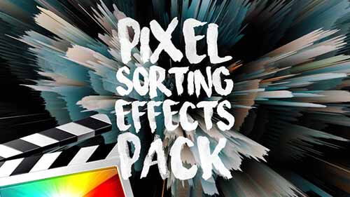 FCPX插件Pixel Sorting Effects Pack像素立体拉伸排序特效14种