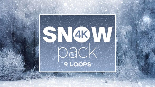 4K雪花飘落下雪特效素材-Snow Pack Looped