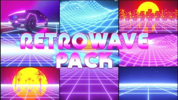 复古老录像机风格循环背景动画素材Retrowave Pack