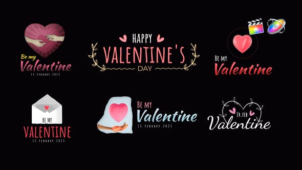 FCPX插件Valentines Day Titles Pack情人节字幕标题动画预设