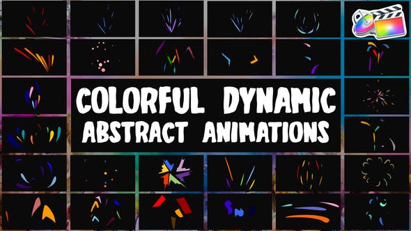 FCPX插件Abstract Animations彩色动态抽象元素动画预设30个