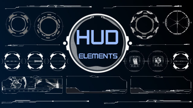 FCPX插件HUD Elements科技感信息化动态元素动画预设40个