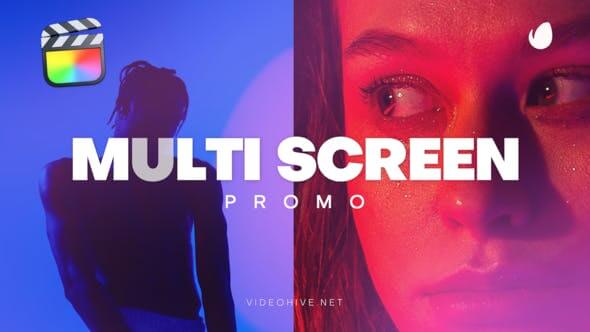 FCPX插件Multi Screen Promo多画面快速切换图文动画开场模板