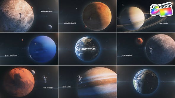 FCPX插件Planet Titles地球行星星空字幕标题动画预设
