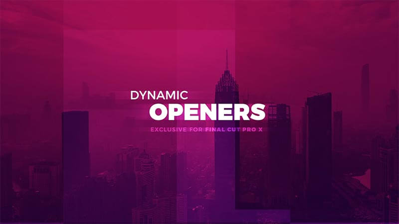 FCPX插件Dynamic Openers现代动感宣传片幻灯片图文展示模板预设