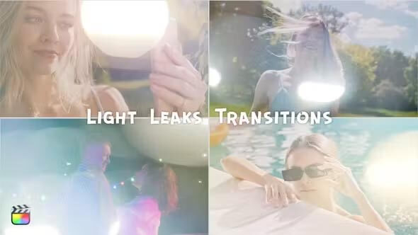 FCPX插件Light Leaks Transitions镜头漏光散景光效转场过渡动画预设15个