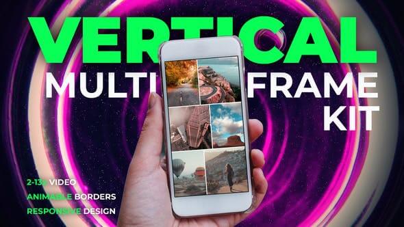 FCPX插件Vertical Multiframe Kit垂直竖屏短视频多屏幕网格分屏动画模板