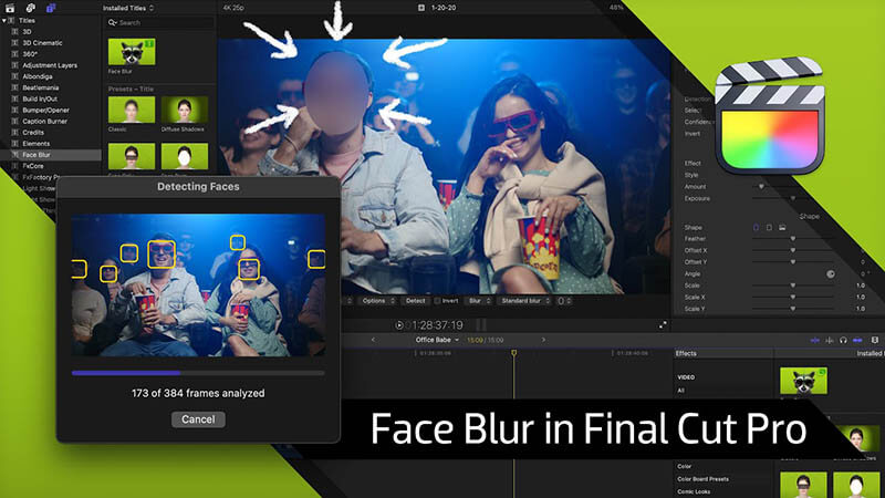 FCPX插件Face Blur自动跟踪面部模糊马赛克遮挡效果