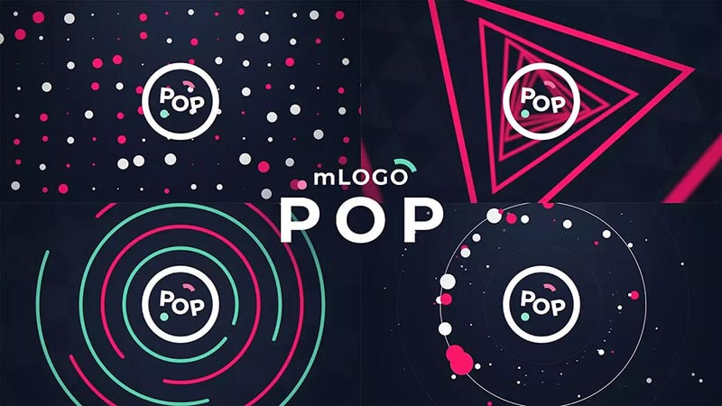 FCPX插件mLogo POP创意图形动画扁平化LOGO演绎预设30个