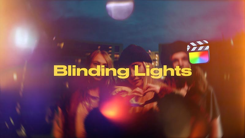 FCPX插件Blinding Lights炫目耀眼漏光炫光叠加过渡转场动画预设65个