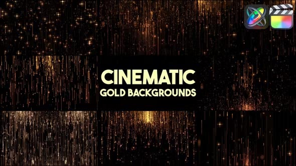 FCPX插件Cinematic Gold Backgrounds电影金色背景动画发生器预设