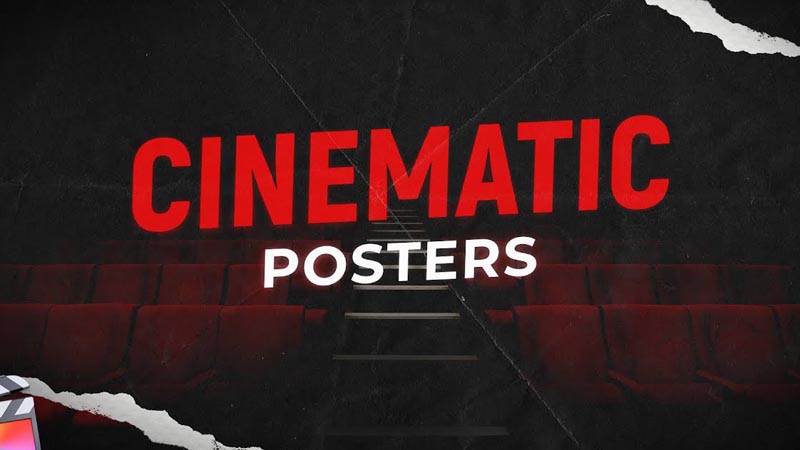FCPX插件Cinematic Posters预告片海报封面文字标题排版动画预设31个